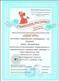 сертификат организатора международного конкурса "Кенгуру" сертификат организатора международного конкурса "Кенгуру"